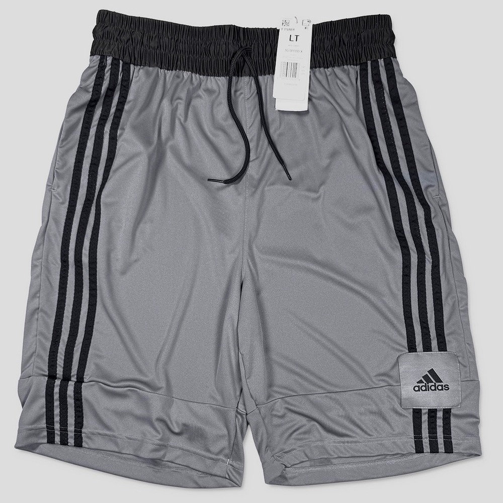 Adidas 3G Speed X Basketball Shorts - NWT Mens Large-Tall Grey / Blk - #49634-L1
